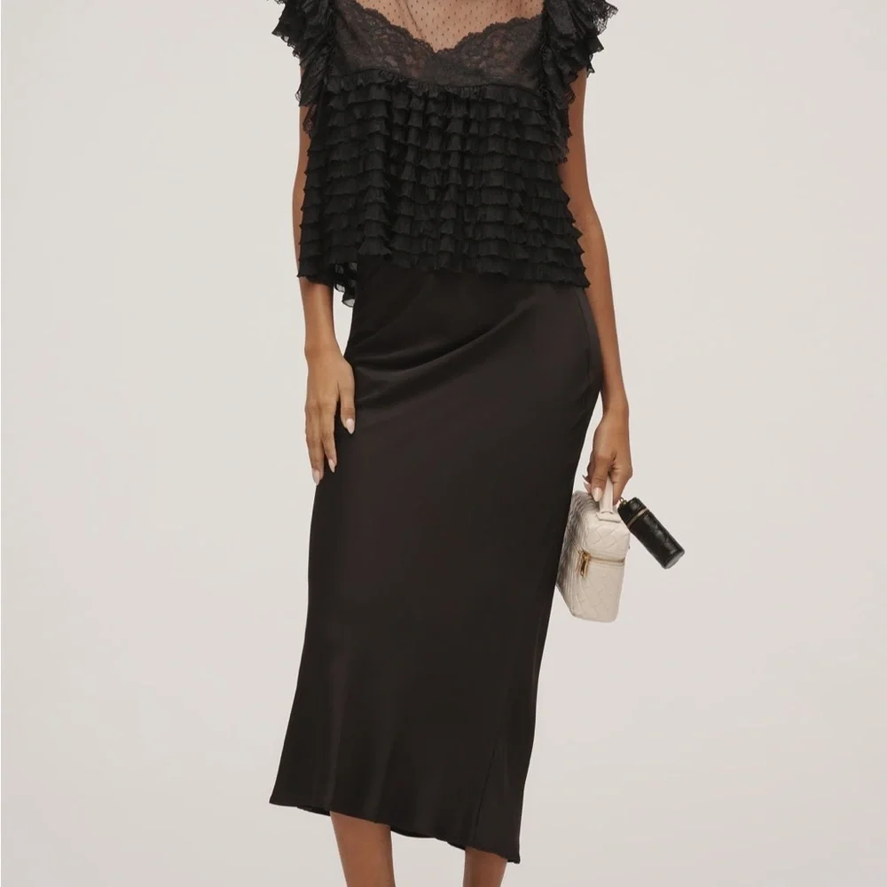 BNWT - Anthropologie Maeve Sheer Ruffle Lace Blouse - Large - Picture 4 of 9